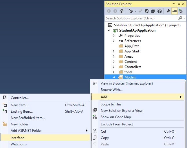 Adding Interface in Models Folder